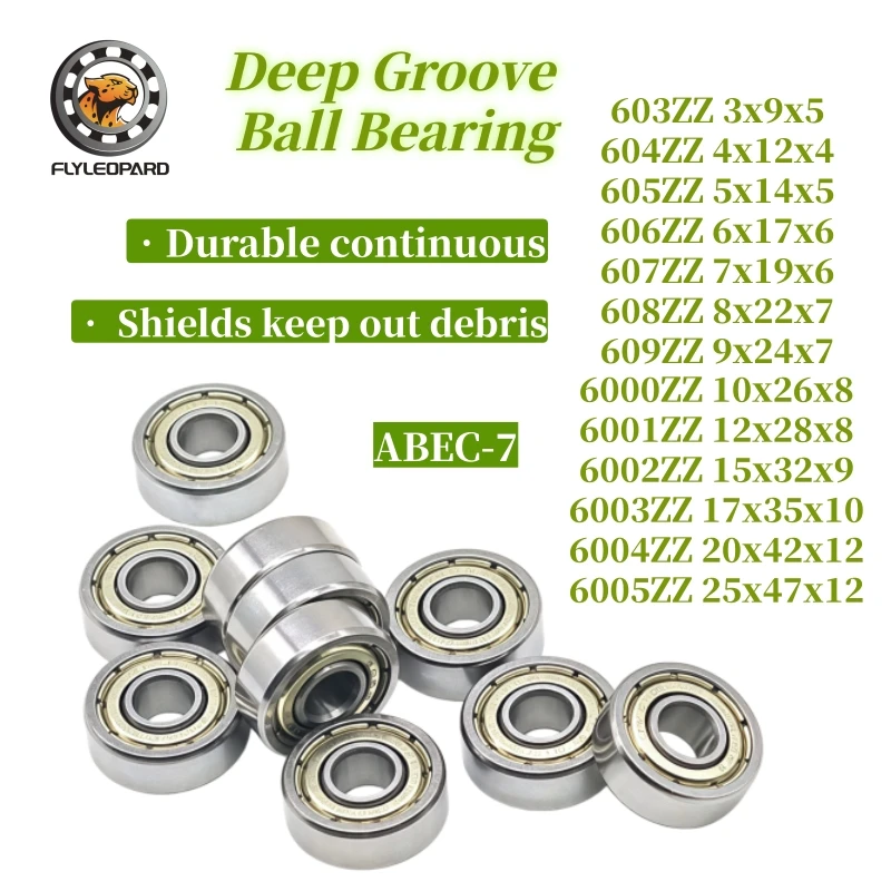 2PCS 603ZZ 3x9x5, 604ZZ 4x12x4, 606ZZ  6x17x6, 607ZZ 7x19x6 Bearing ABEC-7  Miniature Ball Bearings  For Makefr RS CNC 32 Tutors