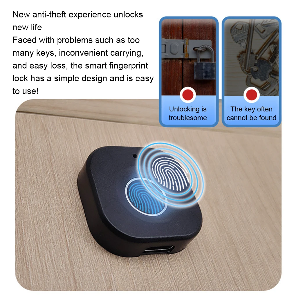 Imagem -02 - Bloqueio Biométrico de Impressão Digital para Gabinete Fechaduras Keyless Smart Drawer Anti-theft Door Lock Long Standby Time Door Hardwar