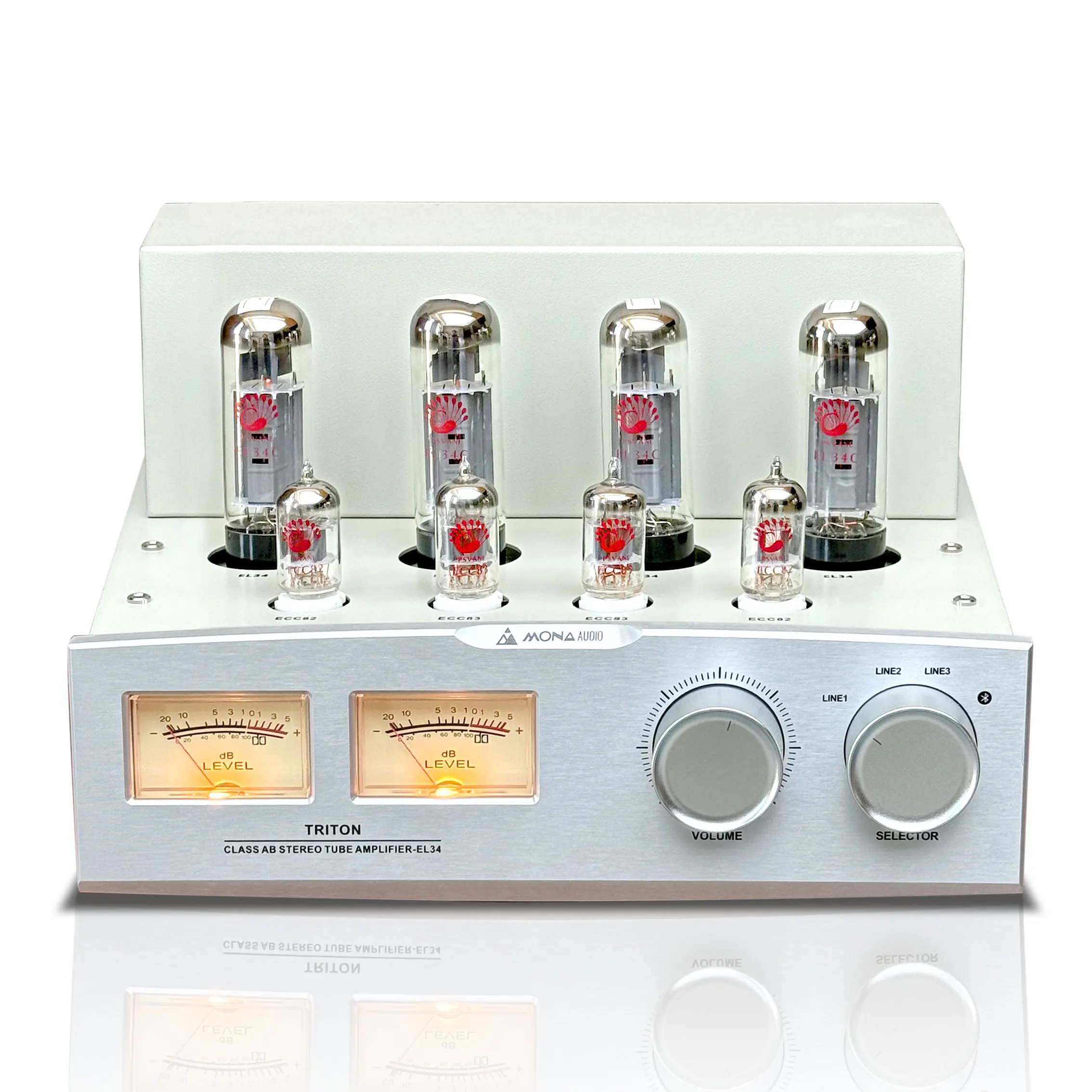 

Mona New Listing EL34 2.0 Channel Push-Pull Amplifier 30W Power Audio Processor with 5.0 Bluetooth Support