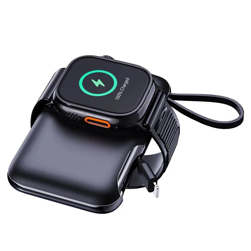بنك الطاقة اللاسلكي بقدرة 5000 مللي أمبير في الساعة يأتي مع سلك شاحن لاسلكي للساعة المحمولة لهاتف Samsung Galaxy لبطارية Apple المساعدة