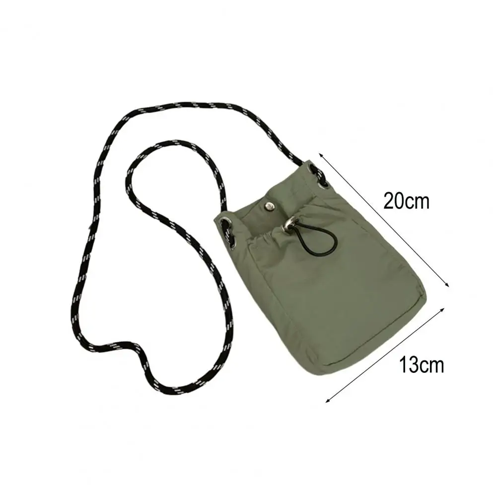 Nylon Crossbody Bag Crossbody Bag with Drawstring Closure Small Square Sling Bag for Travel Shopping Wear-resistant Shoulder