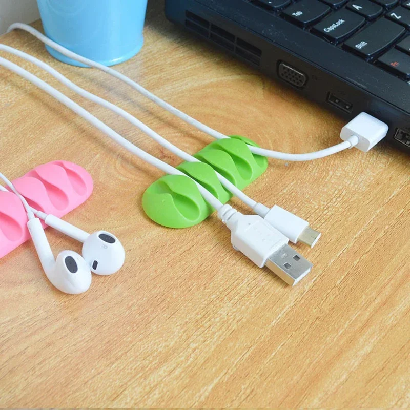 【Buy 5 Get 1 Free】Silicone Wire Cable Organizer Cable Management Cord Organizer Desktop Cable Winder Fixer Cilp Holder