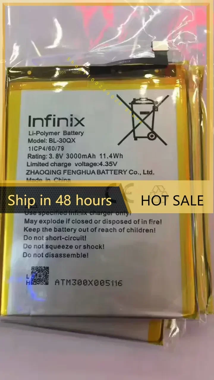 High Quality 3000mAh BL-30QX battery for Infinix Hot S X521 X 521 BL-30QX mobile phone