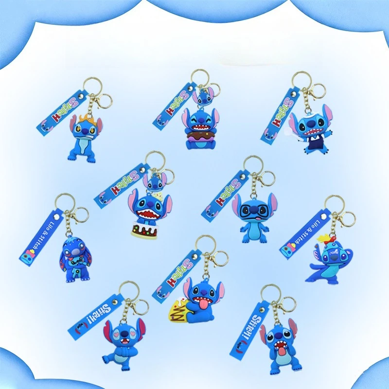 스티치 인형 키체인-우아한 키링, 스티치 팬들을 위한 프리미엄 선물, 생일/기념일에 이상적, 귀여운 백팩/지갑 액세서리
