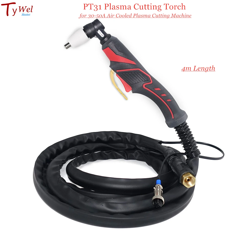 PT31 Plasma Cutting Torch 4m Cable PT-31 Torch for 30-50A Air Cooled Plasma Cutting Machine