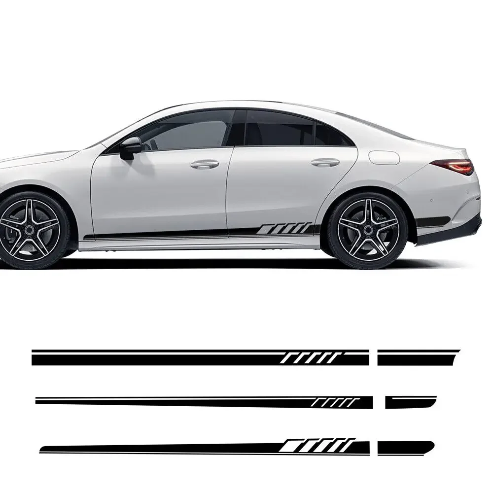 2pcs Car Rocker Panel Stripes For Mercedes-Benz CLA Class C117 C118 CLA35 CLA45 Edition 1 Door Side Skirt Stripe Sticker