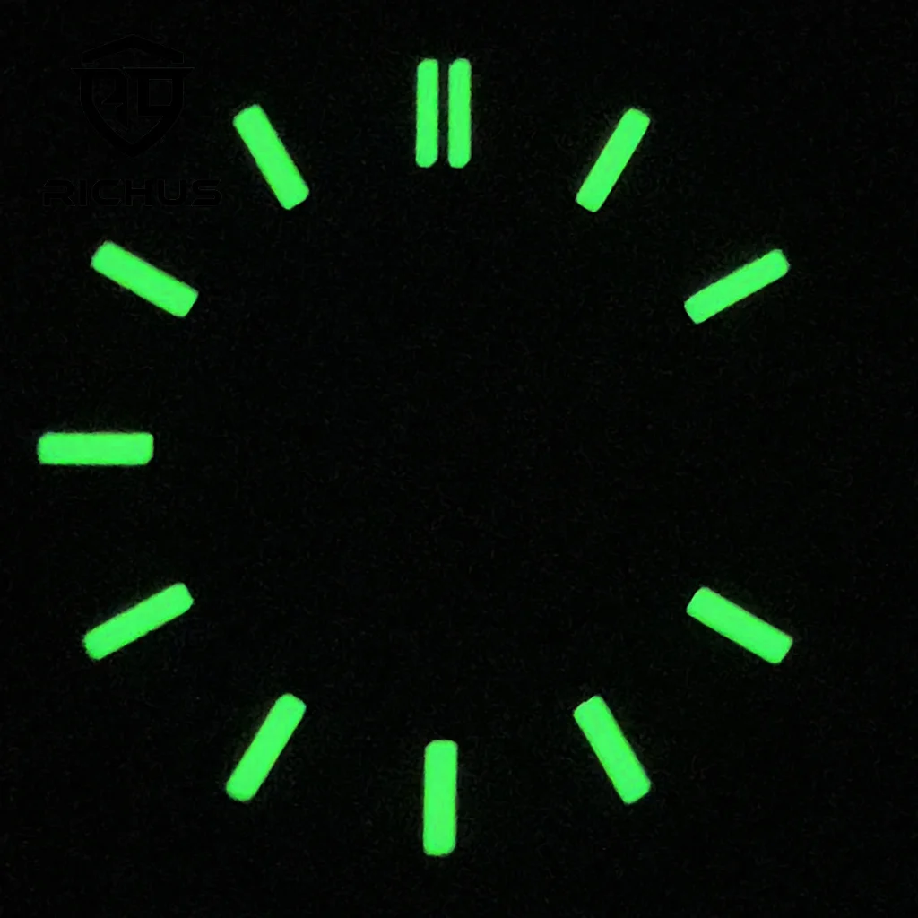 Циферблат часов RICHUS 28,5 мм, зеленый светящийся, подходит для NH34, NH35, NH36, аксессуары для часов с механизмом