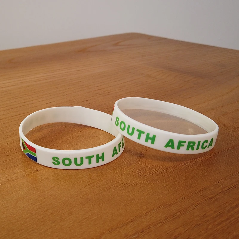 Bracelets de sensation nationale d'Afrique du Sud, bracelet en silicone de sport, élastique, commémoratif fosotique, accessoire de mode, 2 pièces