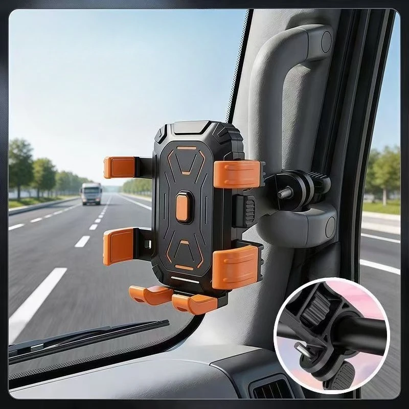 Truck Excavator Handle Mount Phone Holder Anti Vibration Heavy Duty Universal for Forklift Loader