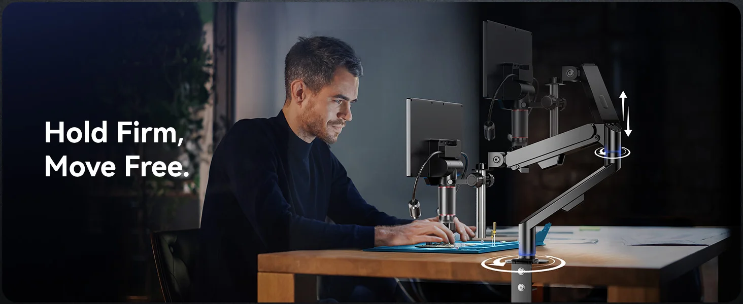 TOMLOV 7-Zoll IPS Digital-Mikroskop 2000X HDMI Mikroskop-Kamera mit Doppel-3D-Linse Elektronisches Löt-Mikroskop für PCB-Reparaturen – Detail 10