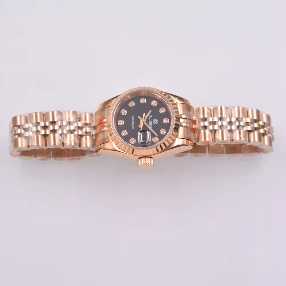 26mm Bliger Silver/gold/rose gold Luminous hands Mechanical watches Janpan NH05 Automatic Woman Watch