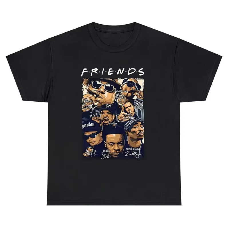 

Friends The Notorious Big Biggie Smalls Snoop Dogg Eminem Ice Cube Eazy-E Dr.Dre Tupac 2Pac T-shirt Vintage Casual Tshirt Unisex