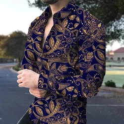 Fashion Men's Shirt Novelty Lapel Long Sleeves Casual Street Party Spring Summer Quality Material Plus Size 2023