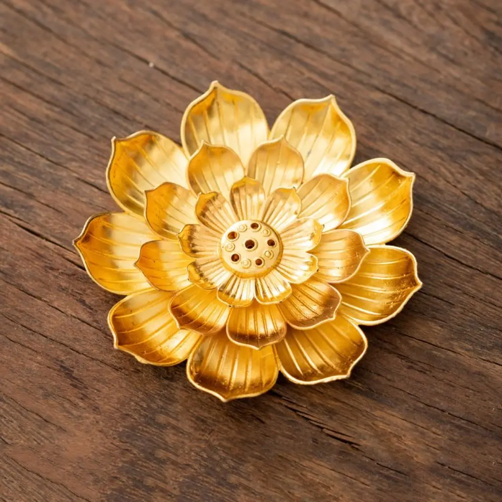 لوتس تصميم مبخرة 6 ثقوب انفصال الرماد الماسك البخور عصا حامل خمر 2/3 طبقة البخور حرق صينية #2