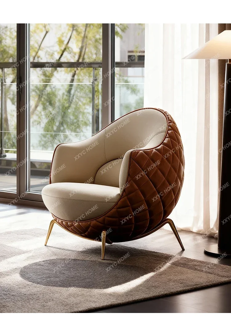 Light luxury eggshell chair minimalist living room balcony single sofa chair