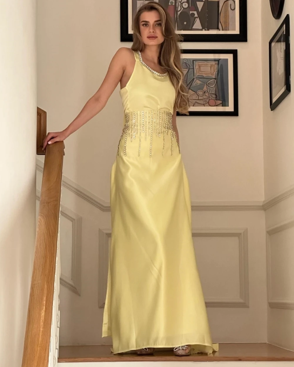 Ball Dress Saudi Arabia Prom Ball Dress Saudi Arabia Prom Satin Beading Prom A-line O-Neck Bespoke Occasion Dress Floor Length