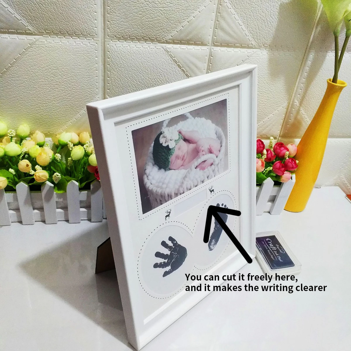 Growth record souvenir Creative picture frame baby hand footprint Picture frame newborn