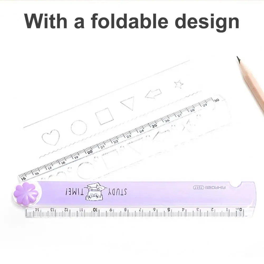 Great Student Ruler Mini Drawing Ruler Smooth Edge Student Geometric Figure Painting Folding Ruler  Drawing