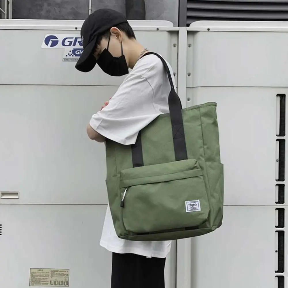 Waterproof Men Shoulder Bag Oxford Cloth Casual Bag Women Tote Bag Big Capacity Simple Women's Handbags Gym Fitness