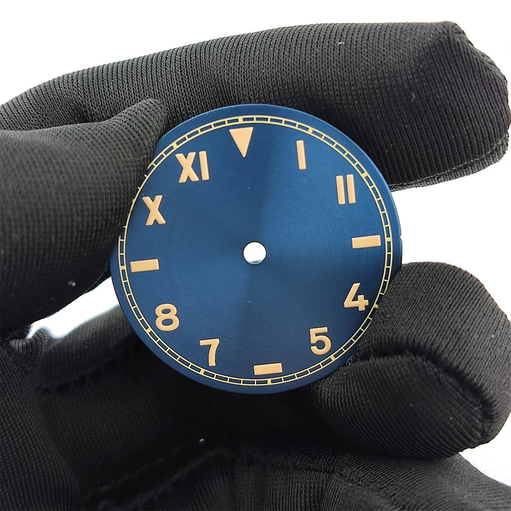Esfera de relojes retro, accesorio de reloj ensamblado de 28,5 MM, esfera luminosa NH35A adecuada para movimientos NH35/36/2824/8215