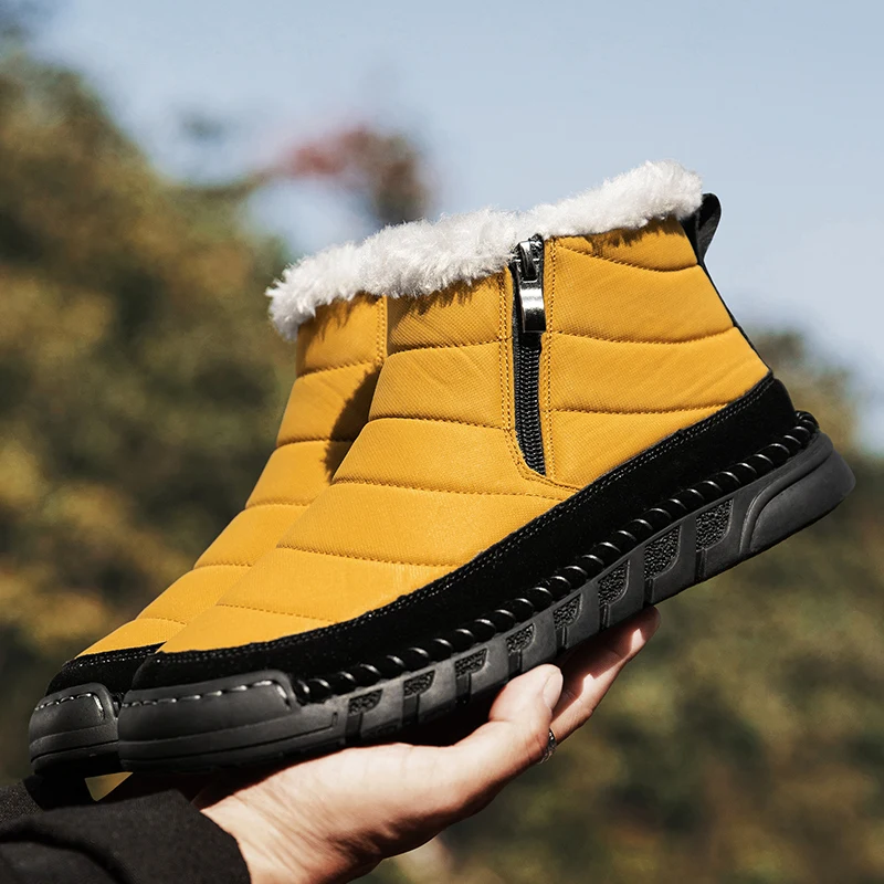 

Зимние непромокаемые зимние ботинки, мужские зимние ботинки, уличные прогулочные ботильоны с хлопковой подкладкой для тепла, мужская повседневная обувь