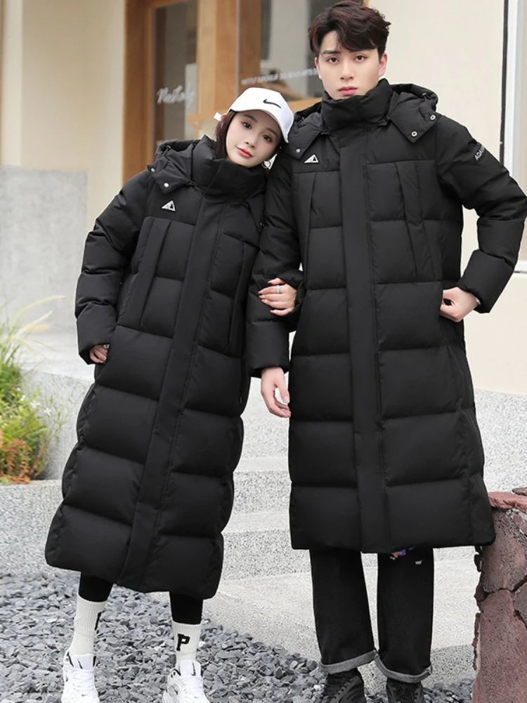 2025 겨울 내한성 다운 재킷 고온 고품질 남녀 공용 롱 두꺼운 따뜻한 패션 브랜드 레드 파카 트렌디