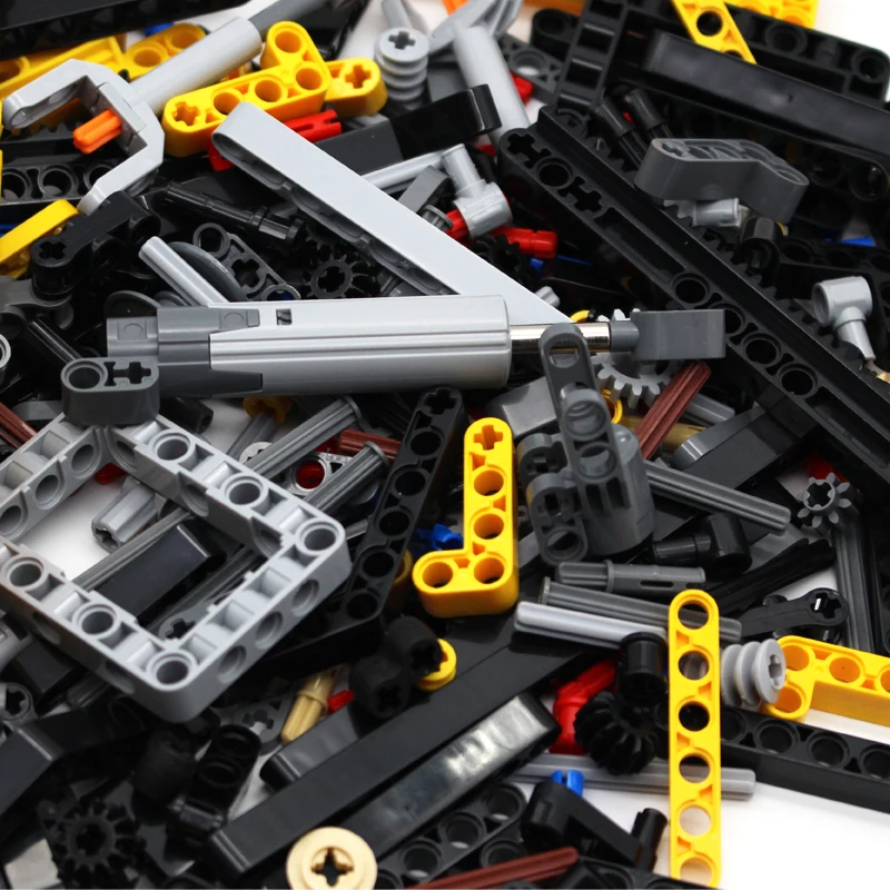 Ensemble d'engrenages et d'essieux, 452 pièces, assortiment d'engrenages de bricolage, pièces techniques, faisceaux, connecteurs d'essieux et de broches, bras de levage pour blocs de construction