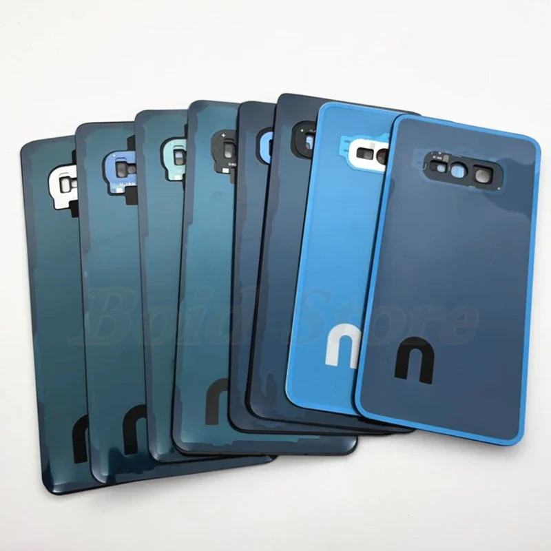 For Samsung Galaxy S10 Plus G975 G973 S10e G970 Glass Back Battery Cover Rear Door Housing Case Panel Parts Camera Lens