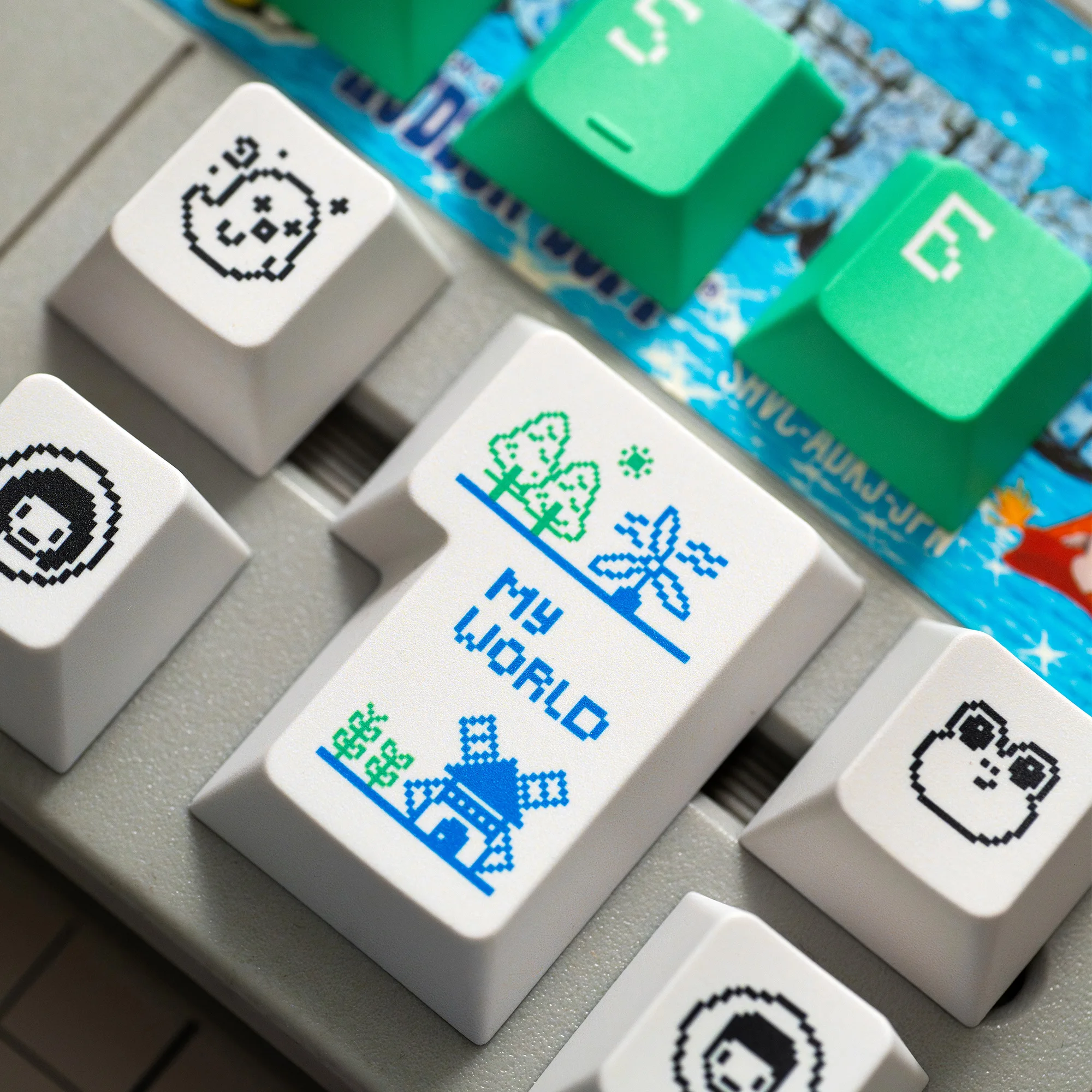 Original theme keycaps Original 140 + keys PBT five-sided sublimation mechanical keyboard keycaps Cute