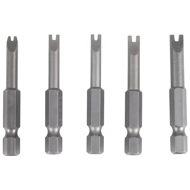 A88Z 5Pcs Set Security Bit Set Tamper Proof Screwdriver Drill Bit Screw Driver Bits Hex Shank Magnetic U Shaped 1/4 Inch Driver