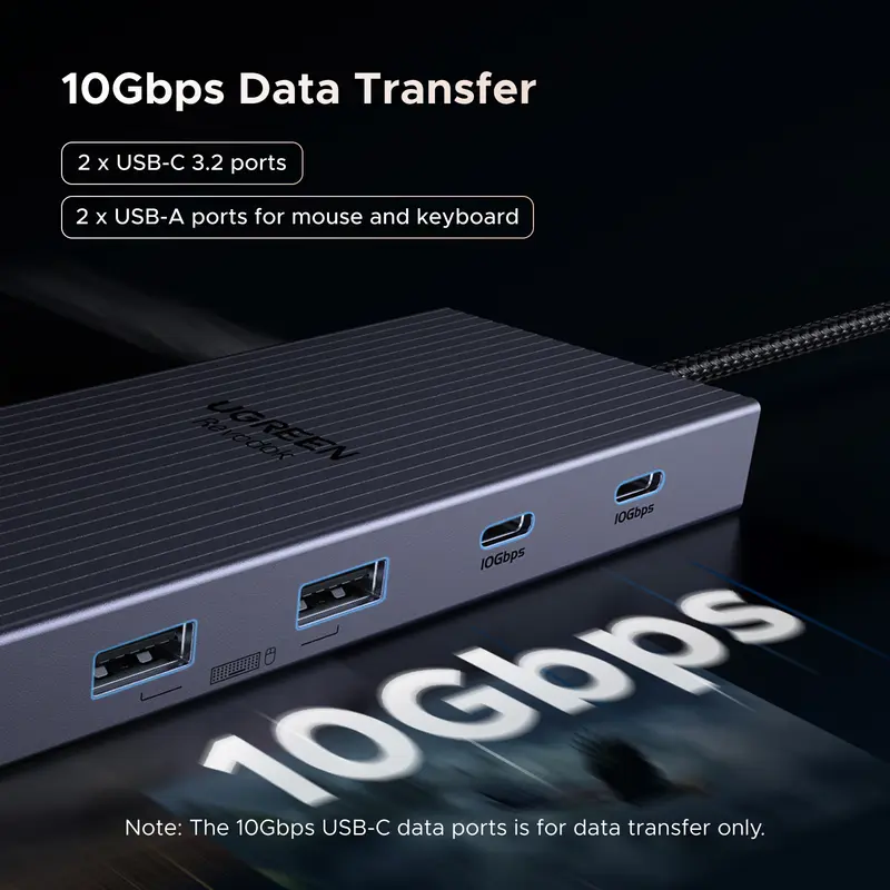 UGREEN 12-in-1 USB HUB Type-C to 2HDMI 4K120Hz DP USB3.2 10Gbps SD/TF RJ45 PD100W for Windows Dell HP Laptop Accessories Docking - Image 2