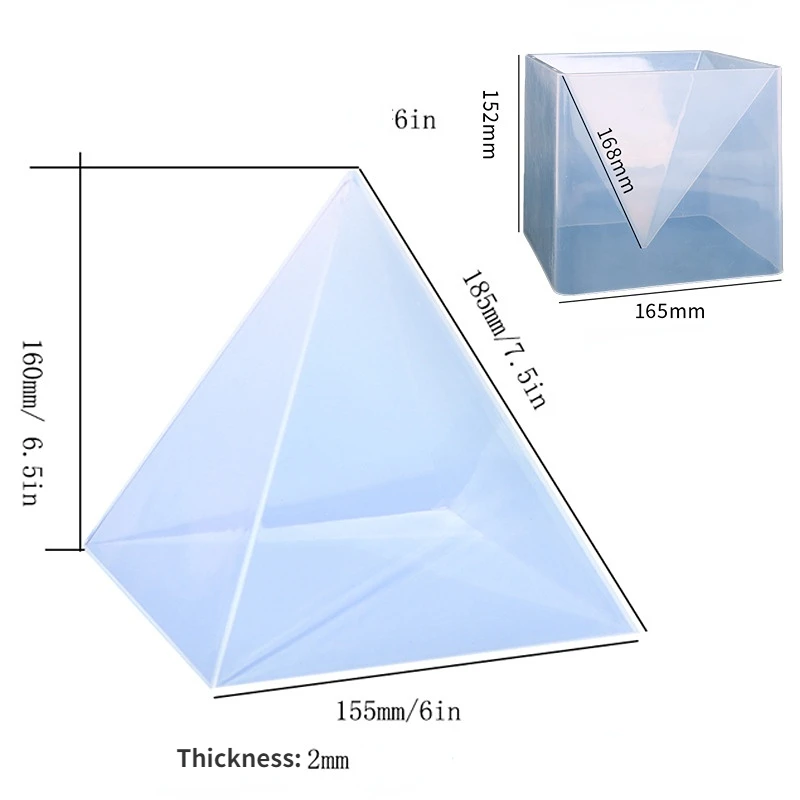 

DIY Epoxy Resin Mold High Transparent Pyramid Silicone Mold Dried Flower Ornaments