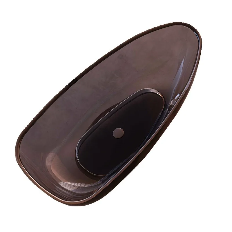 

Goose egg bathtub Free-standing color transparent resin Internet celebrity hotel B & B crystal glass bath