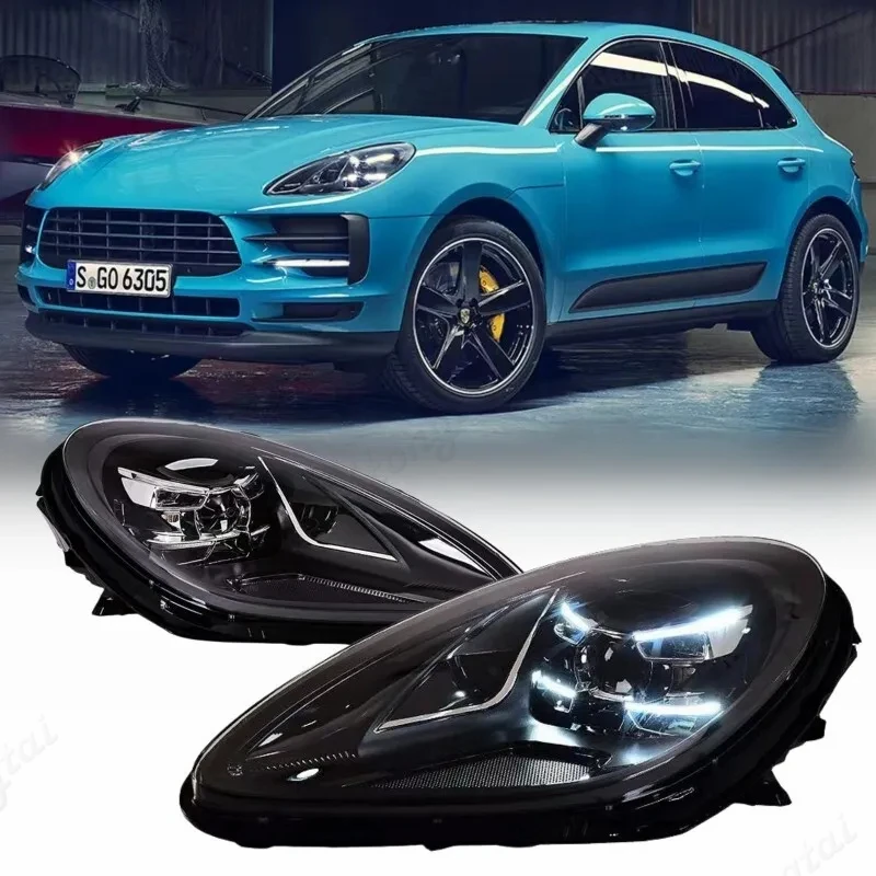 Pair Starting band blue Full LED Headlight assembly LED For 2011-2013/2014-2017 Porsche Macan Upgrade Matrix Laser headlights