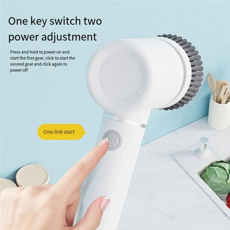 BHTS-Electric Mini Cleaning Brush, Battery Tool Brush, Wall Tile Floor Kitchen Multi-Functional Cleaning Brush Durable