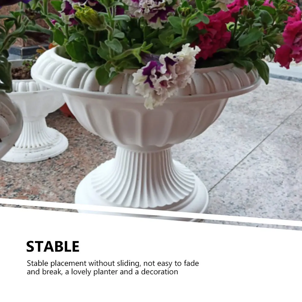 

Римский цветочный горшок с колонной 25 см, пластиковый винтажный горшок для садовых горшков на переднем крыльце, свадебный балкон, палуба для посадки в европейском стиле