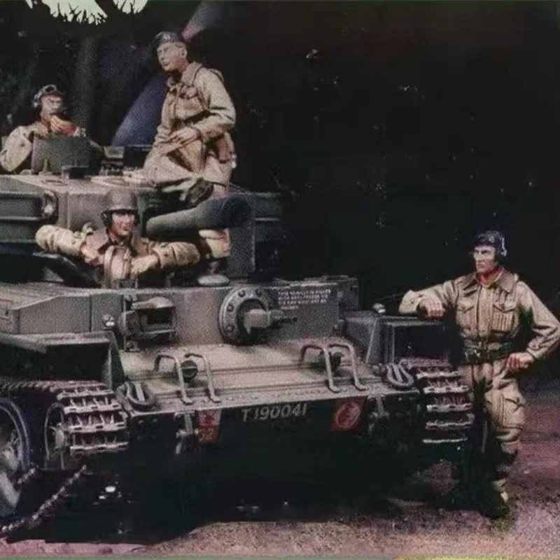 

1/35 Scale Die Cast Resin Figure Model Kit British Cromwell Crew 4 People History Miniatures Unassembled and Unpainted