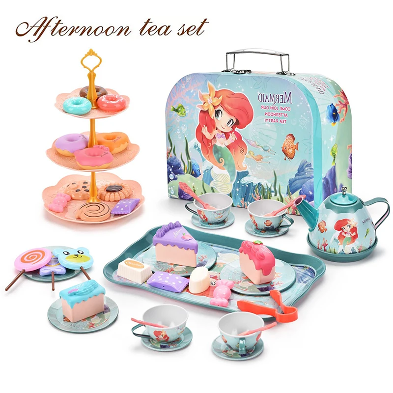 DIY Pretend Play Toy Simulation Tea Food Cake Set Play House Kitchen Afternoon Tea Game Toys Birthday Xmas Gifts For Kids Girls