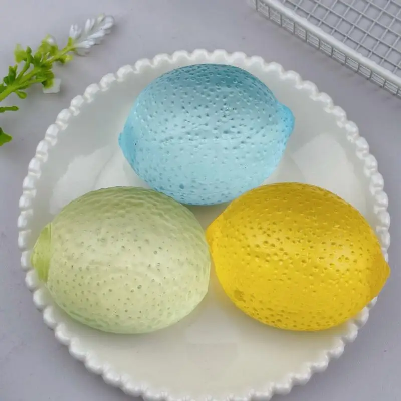 1Pcs Lemon Shaped Squeeze Stress Balls Soft Texture 3 Colors Perfect For Kids Adults Home Office Anxiety Relief