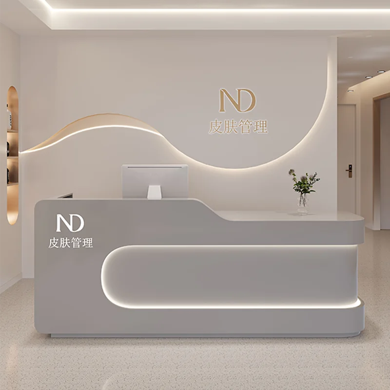 

Checkout Modern Reception Desks Salon Counter Commericial Promotion Reception Desks Welcome Stands Schreibtisch Office Furniture