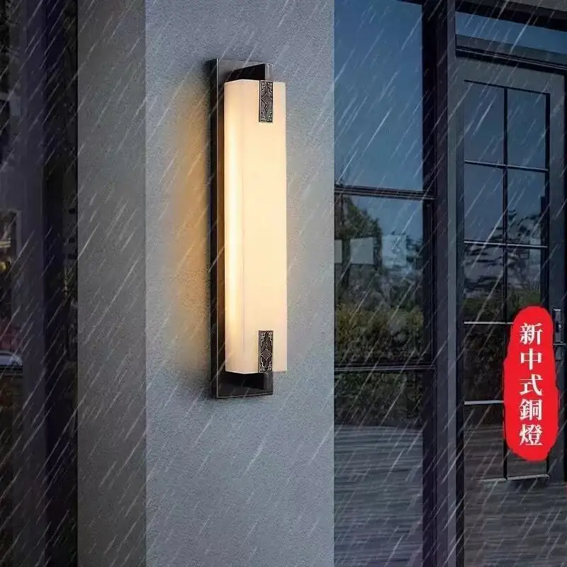 

Outdoor wall lamp waterproof all copper anti marble new Chinese style courtyard entrance corridor wall lamp