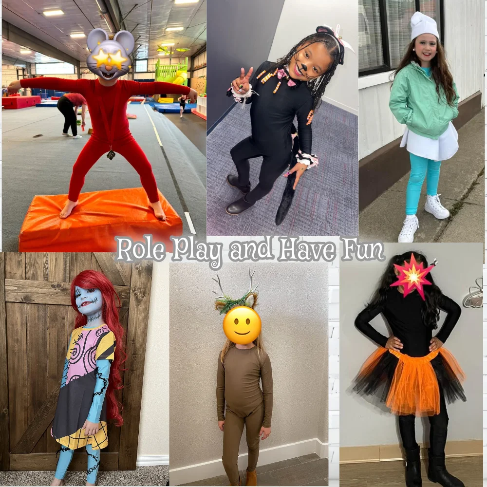 الفتيات السود طويلة الأكمام الرقص Unitard كامل الجسم يوتار الباليه الجمباز سكيت الأطفال ارتداءها بذلة ارتداء دعوى هالوين