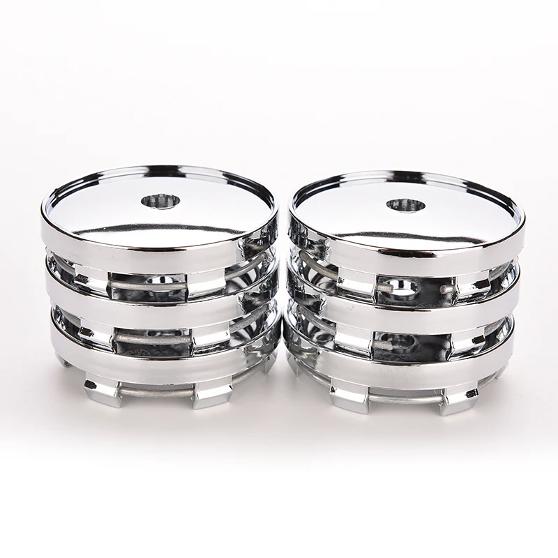 60mm UNIVERSAL CHROME CAR VAN WHEEL CENTER HUB CAP COVER PLASTIC TYRE TRIMS