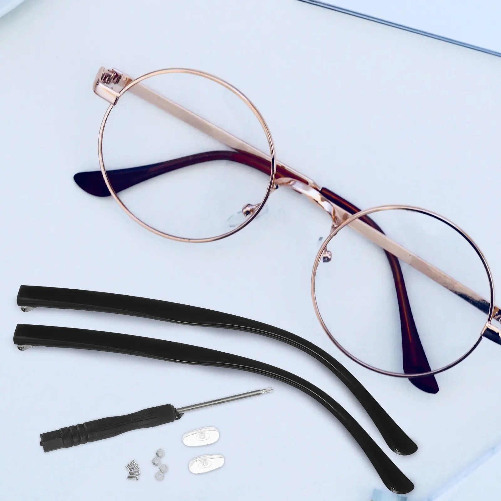 1Pair Eyeglasses Arms Replacement Temple Metal Glasses Repair Parts Universal Fit for Eyeglasses Sunglasses Frames Stylish Sleek