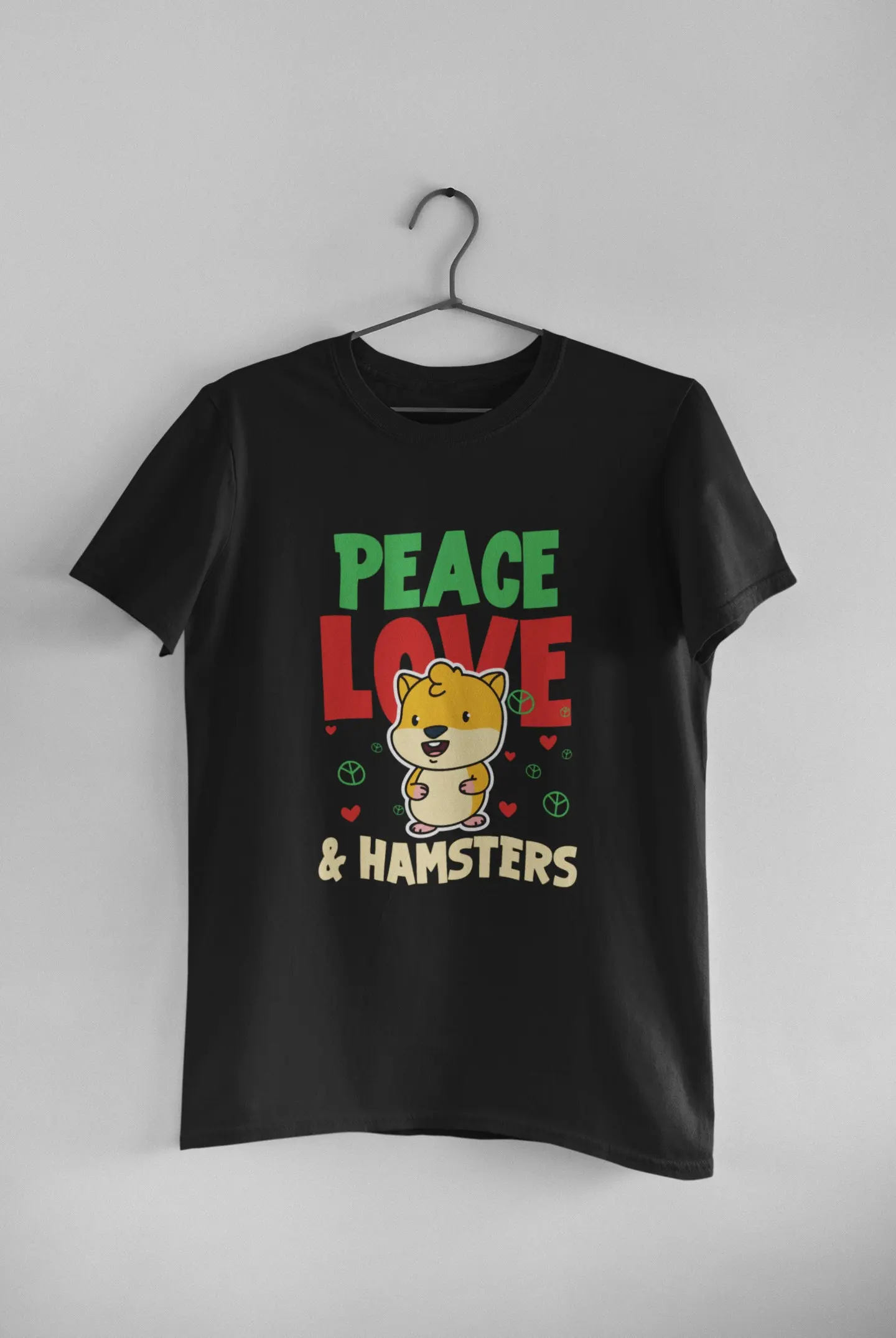 Hamster T Shirt Lover Hammy Owner Peace Love Hamsters