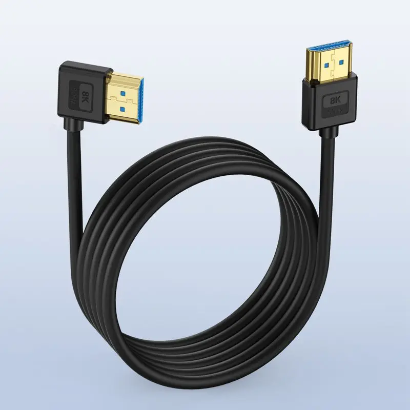 Silikonowe kolanko kompatybilne z HDMI wersja 2.1 Elastyczny cienki drut Obsługuje rozdzielczość 10K 96 Hz Kompatybilny z 8K 60 Hz 4K 240 Hz @ 4K