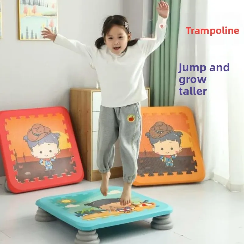 Household Mini Trampoline, Indoor Fitness Jumping Exercise Equipment, Bounce Toy for Jump Training and Height Increasing，Fitness