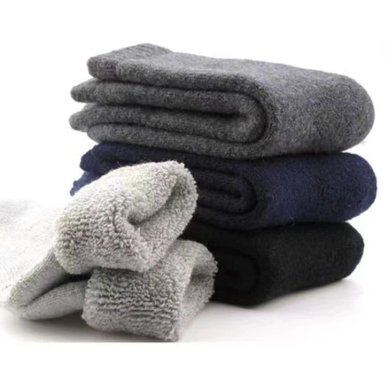 6 pairs of winter men's thick cotton socks autumn winter styles men's midsole warm simple comfortable casual towel socks