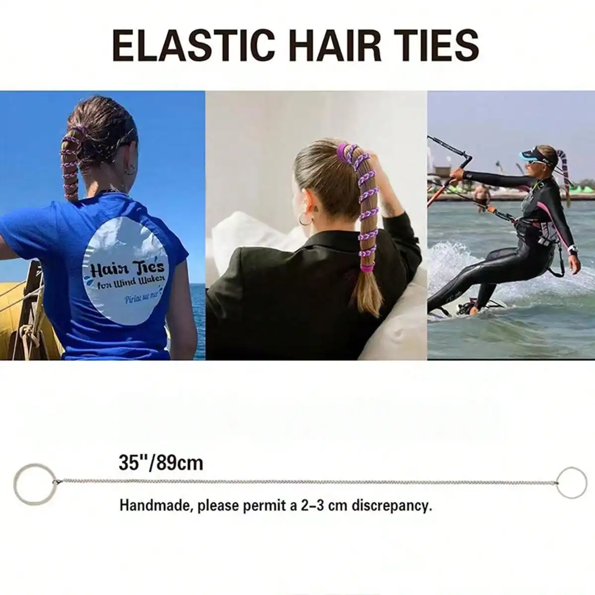 1pc Elastic sports ponytail anchor braid fried dough twisted hair rope sports headband, windproof and suitable for outdoor sport
