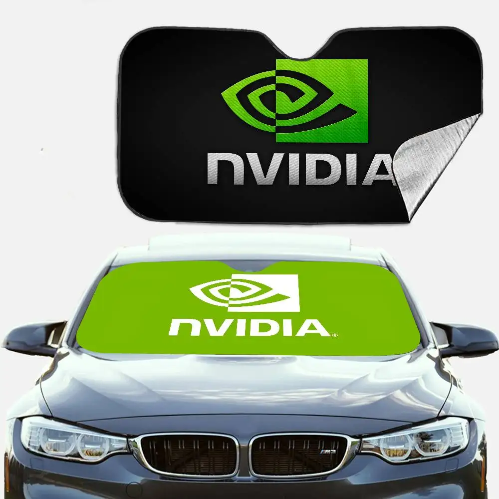 

Chip N-Nvidia Logo Windshield Sunshade Anime Cute Car Front Windshield 70x130cm Sun Visor Heat Reflector